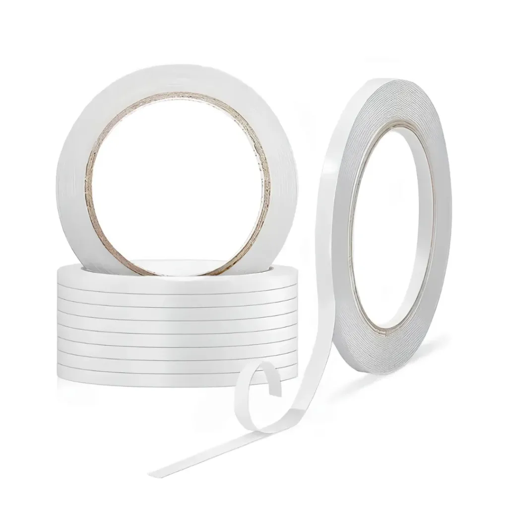 CINTA DOBLE FAZ TRANSPARENTE 5MM 12 MTS