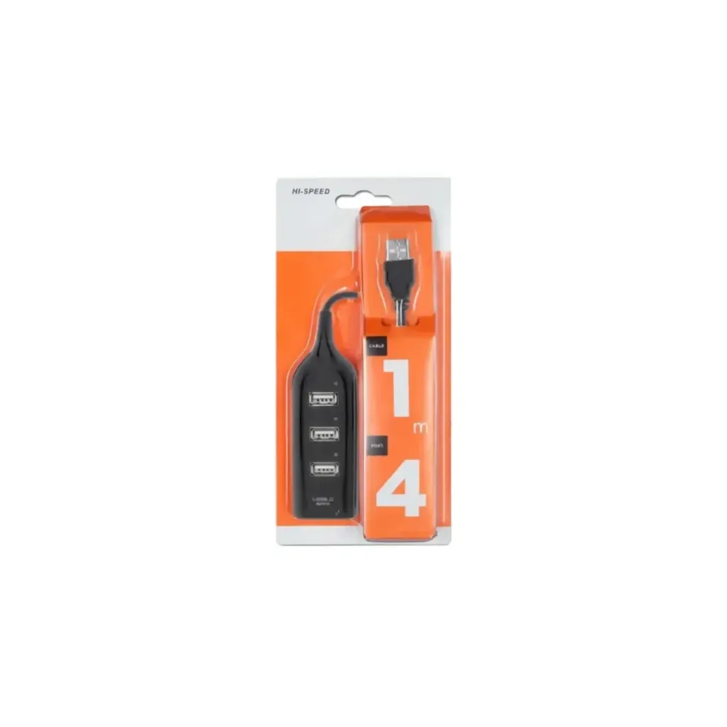 [2455] REGLETA MULTIPUERTO USB HUB 4 USB NARANJA