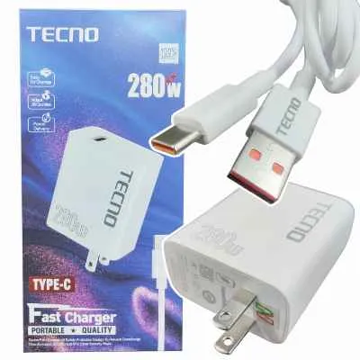 CARGADOR TECNO TIPO C 280W FAST CHARGER