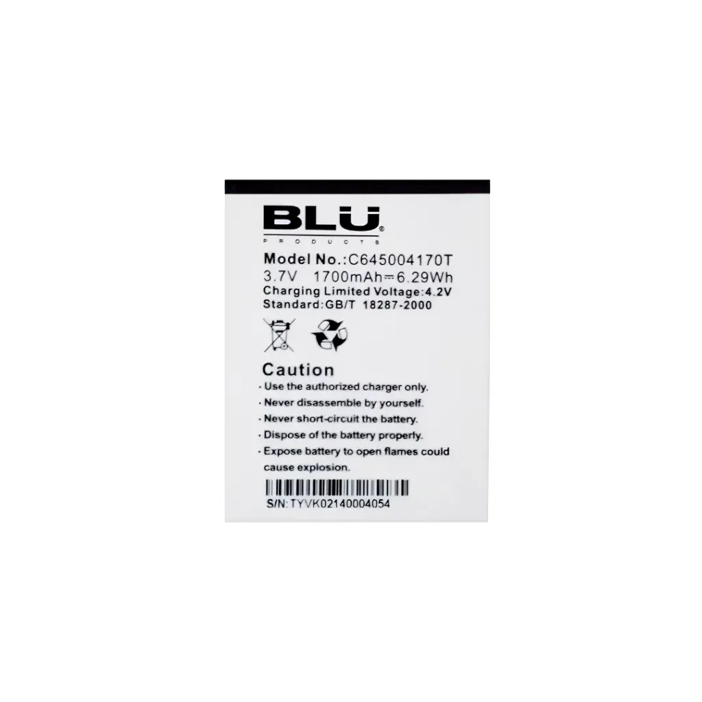 [0032] BATERIA BLU STUDIO ADVANCE 4.5 A310 A310A C645004170T