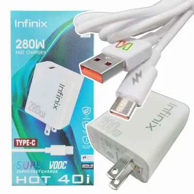 CARGADOR INFINIX TIPO C 280W FAST CHARGER