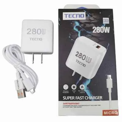 CARGADOR TECNO MICRO 280W SUPER FAST CHARGER CAJA PEQUEÑA