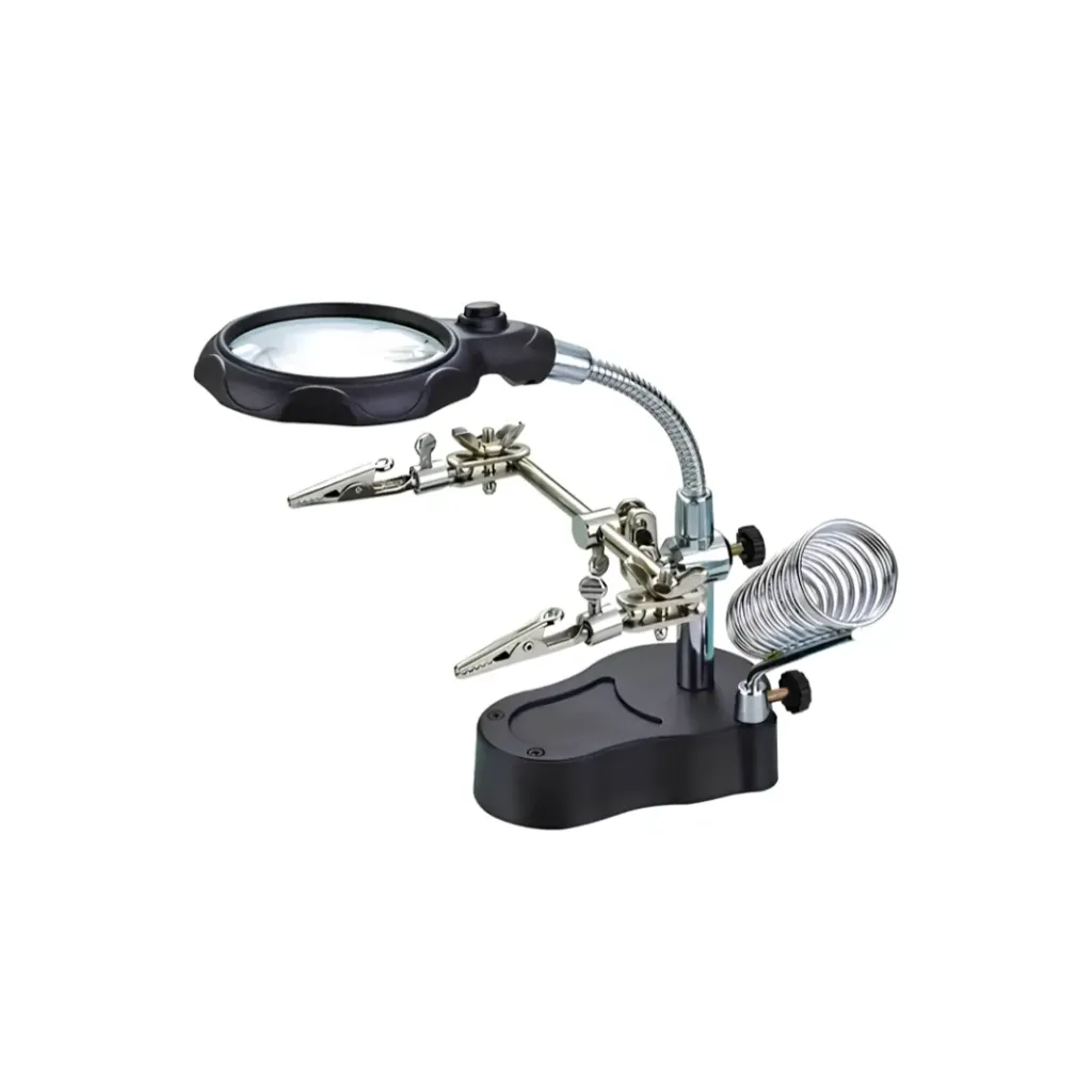 TERCER BRAZO CON BASE PARA CAUTIN LUPA LED PILAS AAA TE-801 MG16126A