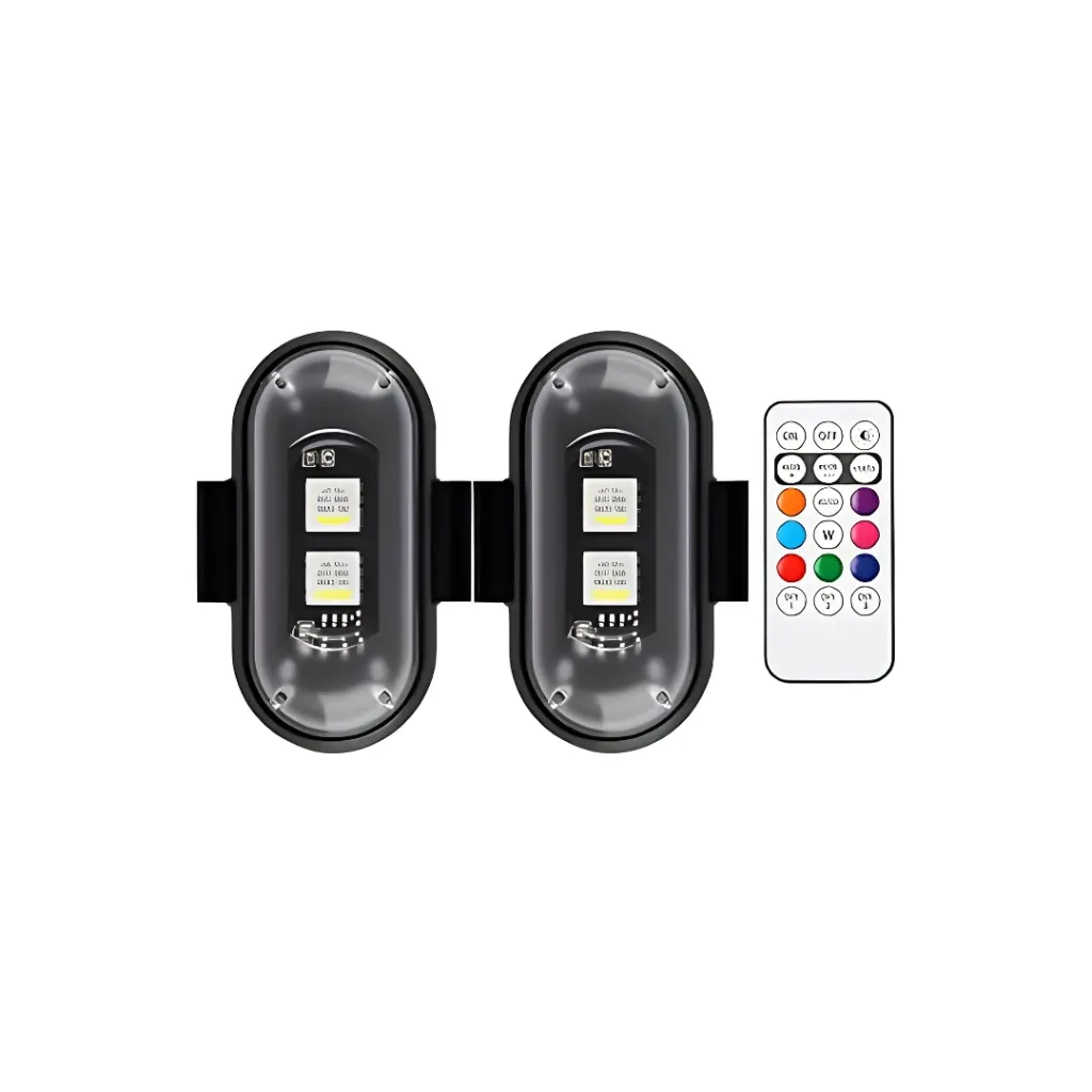 [2406] LUZ DE ADVERTENCIA LED CON CONTROL PARA MOTO CARRO BICICLETA X2 PIEZAS