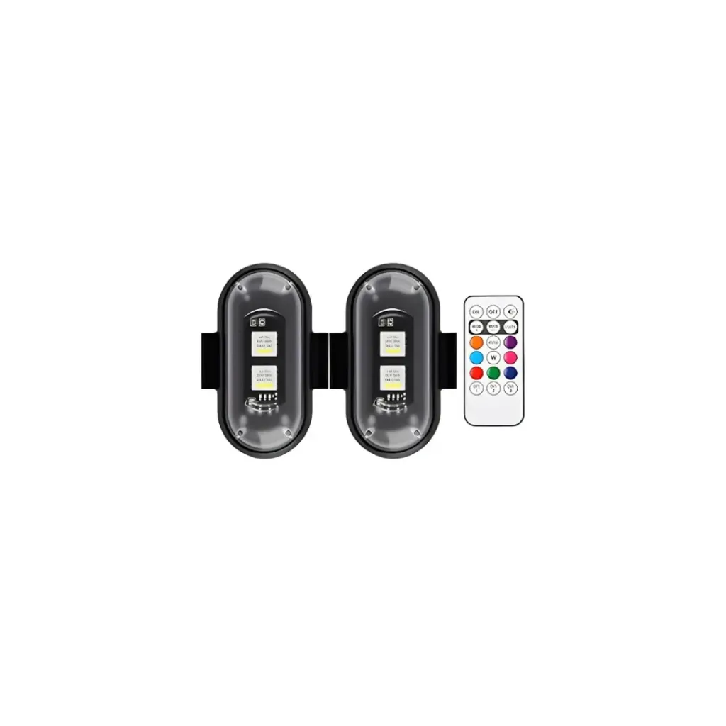 LUZ DE ADVERTENCIA LED CON CONTROL PARA MOTO CARRO BICICLETA X2 PIEZAS