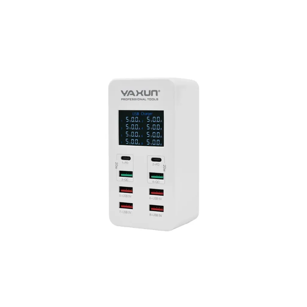 ESTACIÓN DE CARGA YAXUN YXA8T 6 USB 2 TIPO C