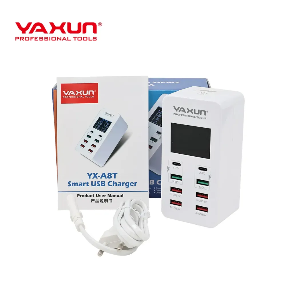 ESTACION DE CARGA YAXUN YXA8 6 USB 2 TIPO C