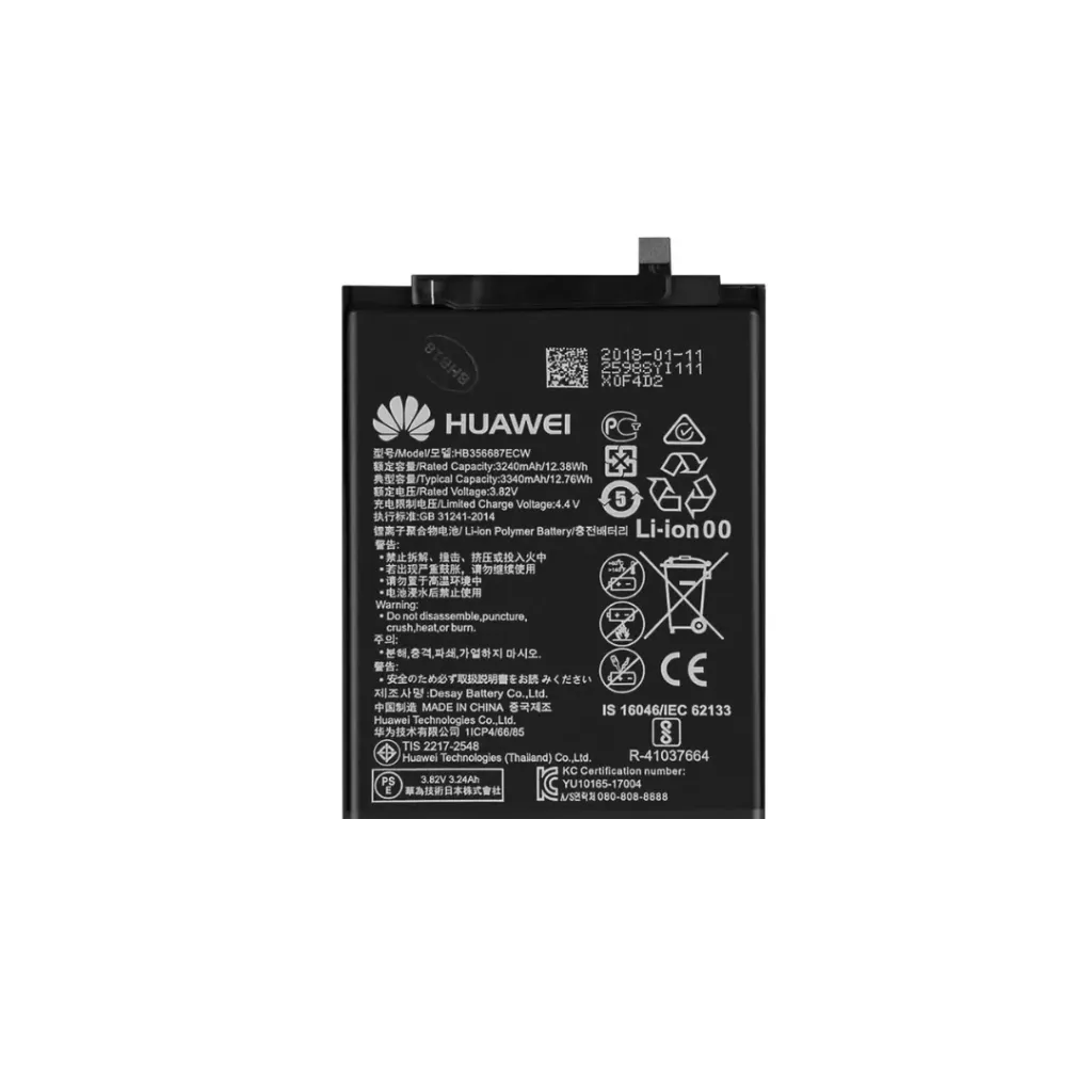 BATERIA HUAWEI HB356687ECW HONOR 7X HONOR 8X P30 LITE MATE 10 LITE G10 NOVA 2 NOVA 2 PLUS NOVA 3I NOVA 4E PSMART PLUS