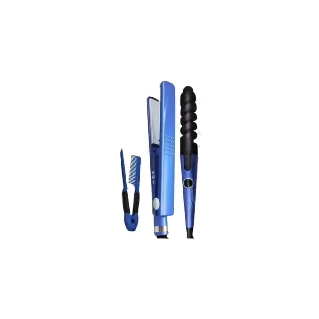 KIT PLANCHA PEINE Y RIZADOR 3 EN 1 NANO TITANIUM