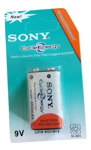 BATERIA SONY 9V RECARGABLE 450MAH