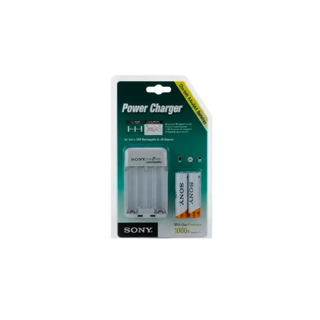 CARGADOR DE PILA RECARGABLE SONY CON PILAS AA
