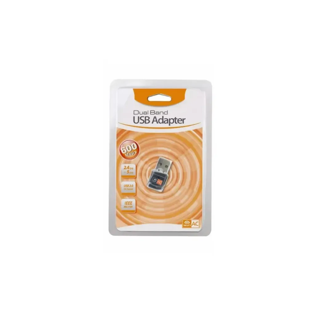 ADAPTADOR ANTENA WIFI DOBLE BANDA USB 600MBPS