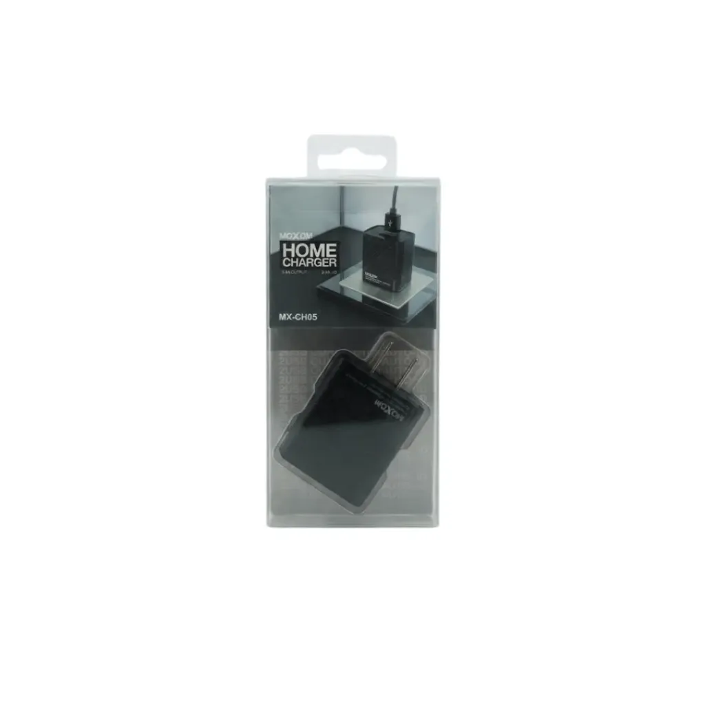 CARGADOR MICRO MOXOM 2.4AMP DOBLE PUERTO MXCH05