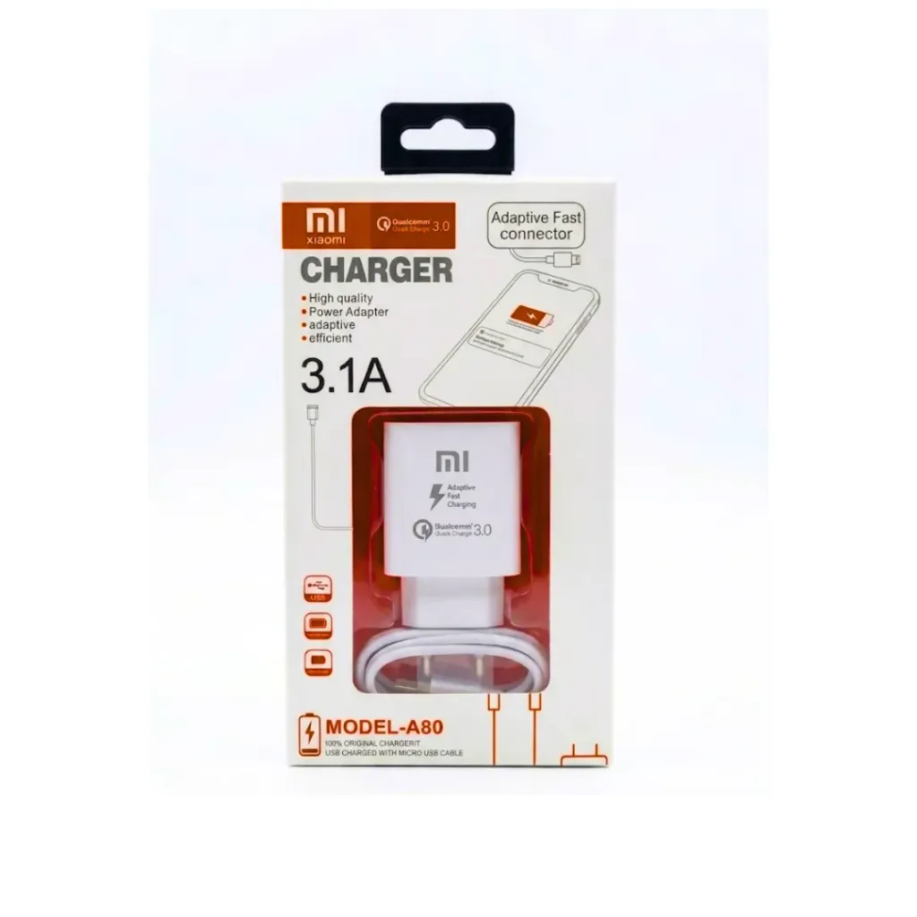 CARGADOR XIAOMI A80 3.1AMP MICRO