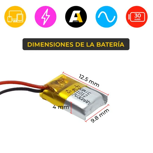 [0265] BATERIA AUDIFONO RELOJ MP3 MEDIANA 401012 30MAH
