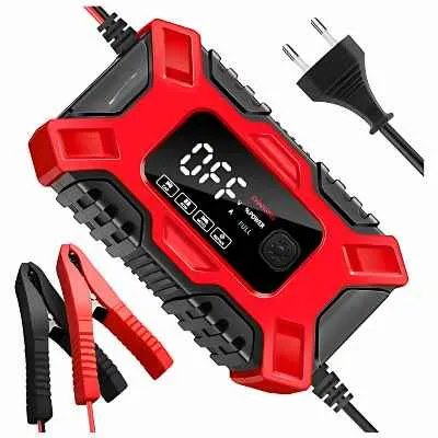 CARGADOR DE BATERIA PARA CARRO Y MOTO 12V 6A CON LCD 0487