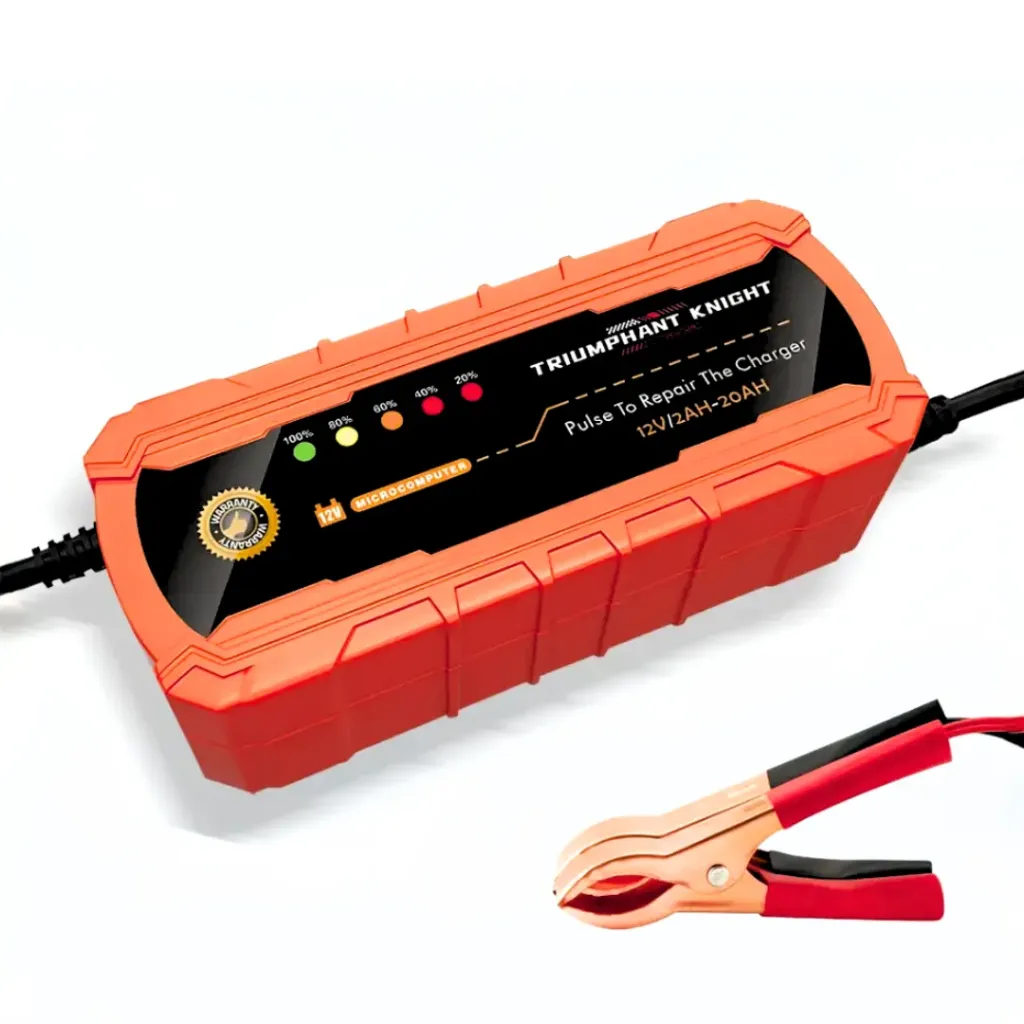 CARGADOR DE BATERIA PARA CARRO 12V 2A TRIUMPHANT KNIGHT NARANJA 1701US