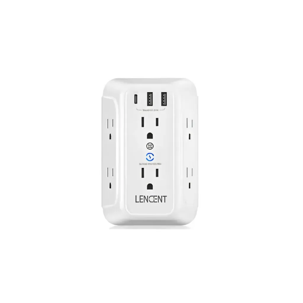 [2795] PROTECTOR DE VOLTAJE LENCENT 6 ENCHUFES 3 USB KTPZ