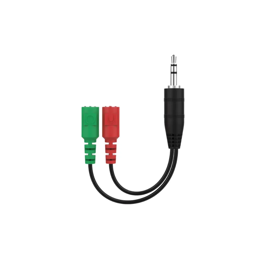 CABLE AUXILIAR DIVISOR PARA AUDIFONO PC 2X1 HEMBRA