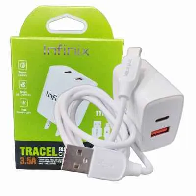 CARGADOR INFINIX TIPO C DOBLE PUERTO 3.5MAH