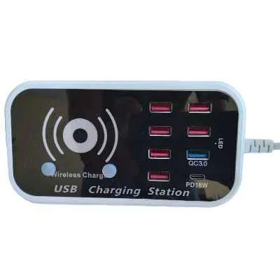 [0703] ESTACION DE CARGA 8 PUERTOS INALAMBRICA 18W YCA11B