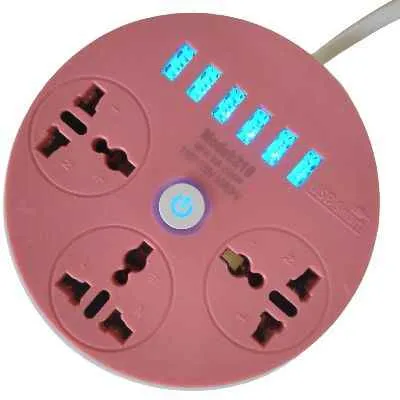 [0706] REGLETA CIRCULAR 6 USB 3 TOMAS