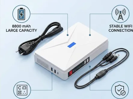 MINI UPS 10400MAH 5V 9V 12V USB 18W SOLO DETAL