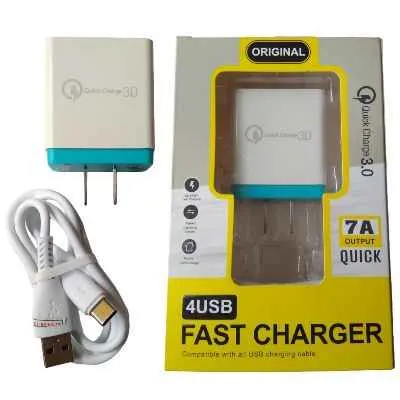 [2234] CARGADOR TIPO C 3 AMP 4 P QUICK CHARGE 3.0