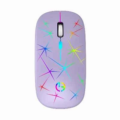 [2495] MOUSE LILA RGB PARA PC INALAMBRICO RECARGABLE