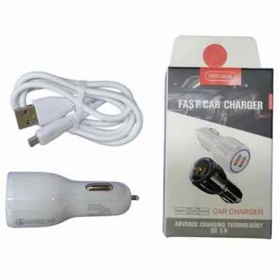 [0530] CARGADOR CARRO MICRO 2 USB 3AMP