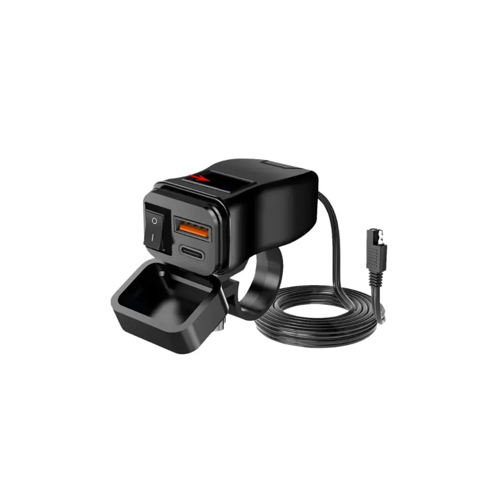 CARGADOR PARA MOTO 2 PUERTOS USB TIPO C 60W R413