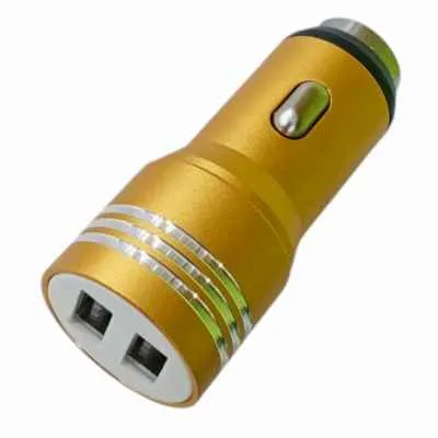 [2410] CARGADOR PLUGIN CARRO 2.4AMP 2 USB ALUMINIO