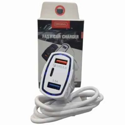 [2693] CARGADOR CARRO MICRO 3 USB 3AMP