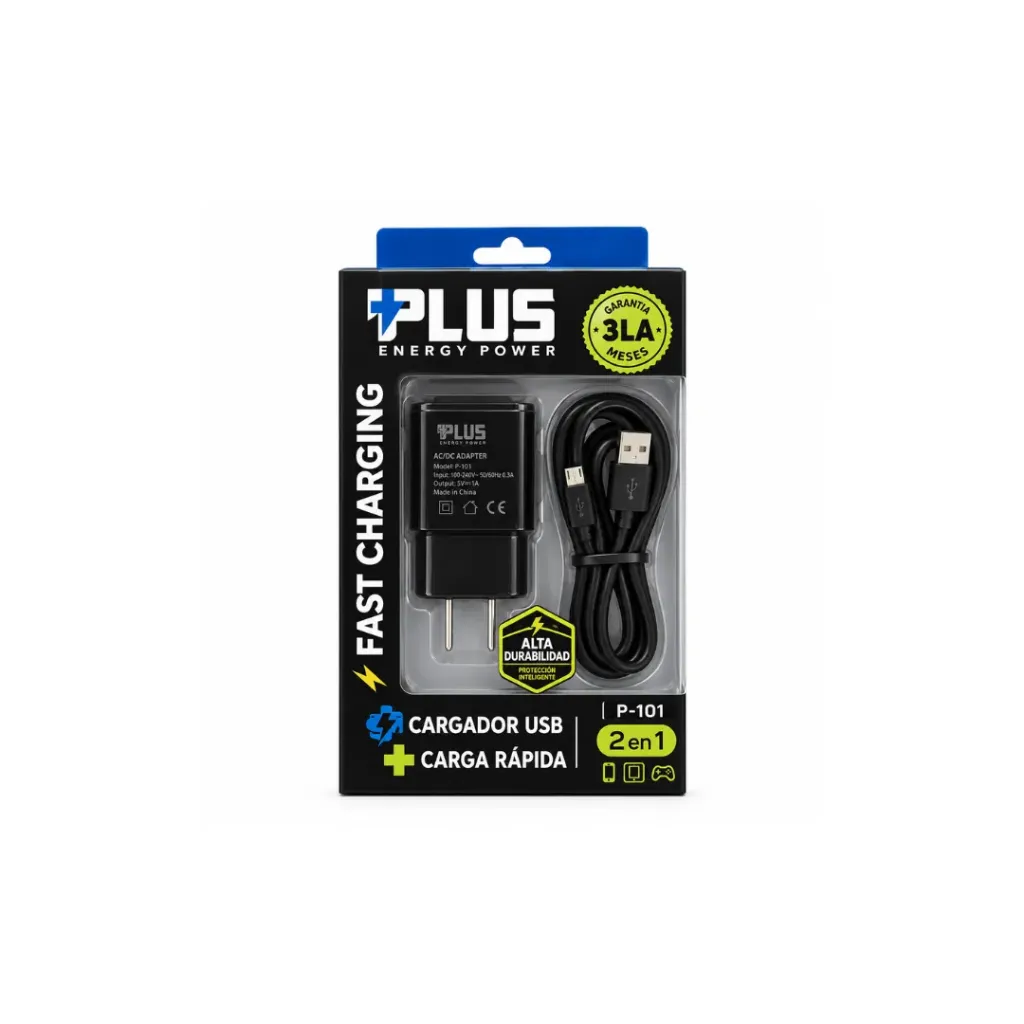 CARGADOR TIPO C 3.1AMP +PLUS PL101 2 EN 1