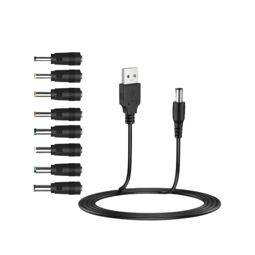 [3543] SET DE CABLE PARA ROUTER REPETIDOR 12V 5V CON 8 PUNTAS INTERCAMBIABLES