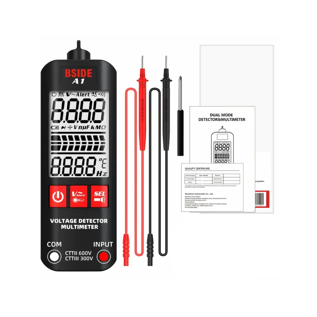 TESTER MULTIMETRO DIGITAL INTELIGENTE DETECTOR DE VOLTAJE 2000 RECUENTOS BSIDE A1