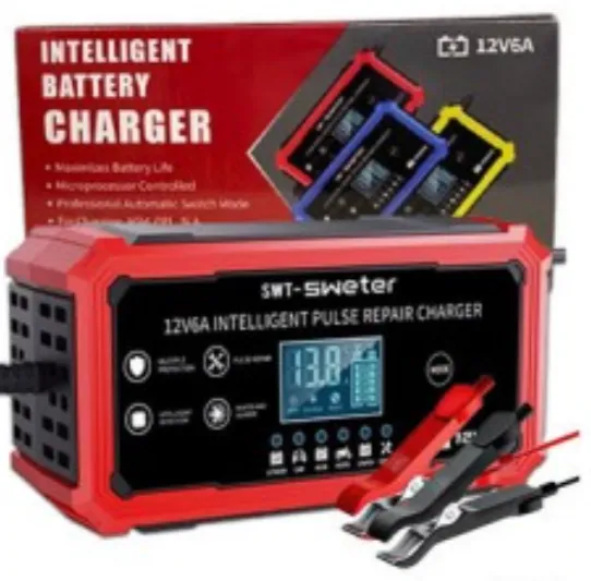 [3634] CARGADOR DE BATERIA PARA AUTO 12V 6A SWETER SWT-3610 CON LCD