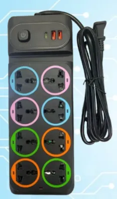 [3645] REGLETA 8 TOMAS 2 USB 1 TIPO C