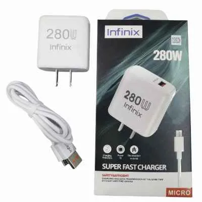 [3764] CARGADOR INFINIX TIPO C 280W SUPER FAST CHARGER CAJA PEQUEÑA