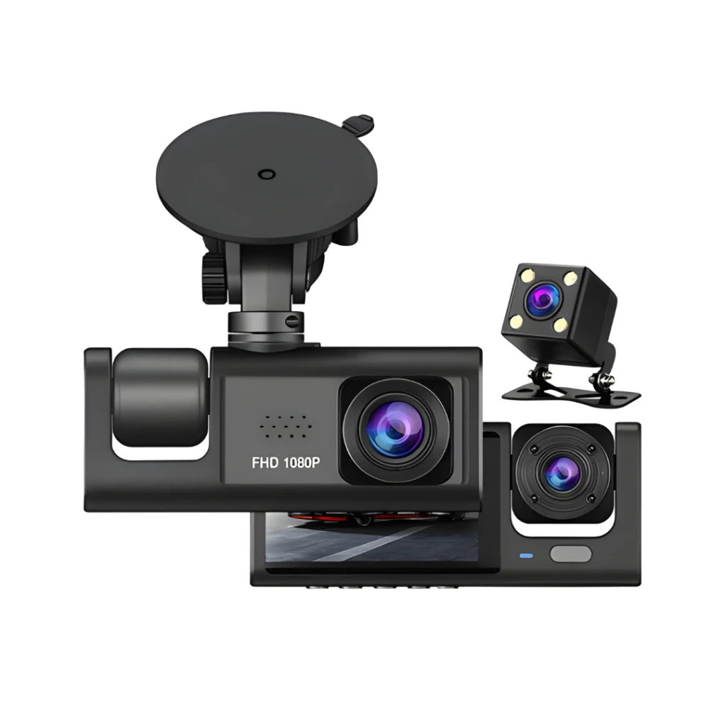 [3822] CÁMARA DE SEGURIDAD PARA AUTO C309 3 LENTES 1080P HD WIFI