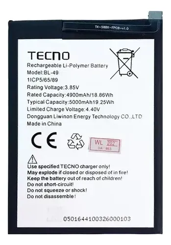 BATERIA INFINIX NOTE 12 Note 12 Turbo Note 12 5G Note 12 Pro 5GBL49GT